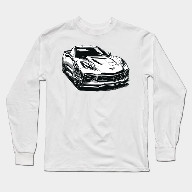 Chevrolet Corvette Long Sleeve T-Shirt by Vehicles-Art